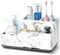 Soporte para Cepillos de Dientes, Portacepillos de Dientes Antideslizante Desmontable Organizador Baño con 6 Compartimentos y Orificios de Drenaje para Baño, Cocina y Familia