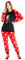 Disney Pigiama Donna Invernale in Pile con Calze Stitch Topolino Minnie Baby Yoda (Nero Rosso Minnie, M)