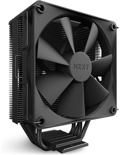 NZXT T120 CPU Air Cooler - RC-TN120-B1 - Enfriador líquido de CPU - Tubos de cobre conductivos - Rodamientos dinámicos fluidos - Compatibilidad con AMD e Intel - Negro