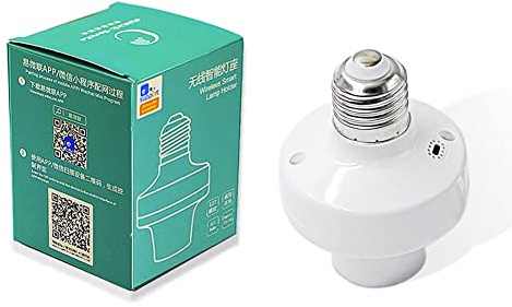 QIACHIP 2.4G Lamp Base Socket Smart Remote Control E27 Bulb Socket Adapter, eWeLink APP Bluetooth Smart Lamp Holder,Timing Delay,No Wi-Fi Required