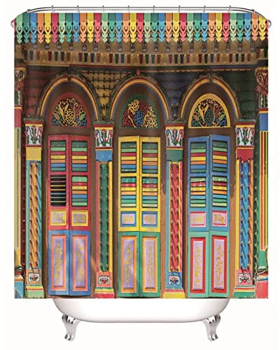 Duschvorhang Modern Stylisch, Bad Vorhang Tür Bunt Duschvorhang 180x200 Shower Curtains Polyester Badezimmer Dekoration
