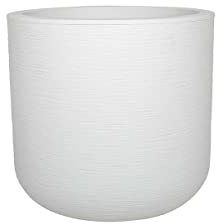 EDA Pot de Fleurs Rond en Plastique Graphit Up Blanc cérusé - Ø 40 cm