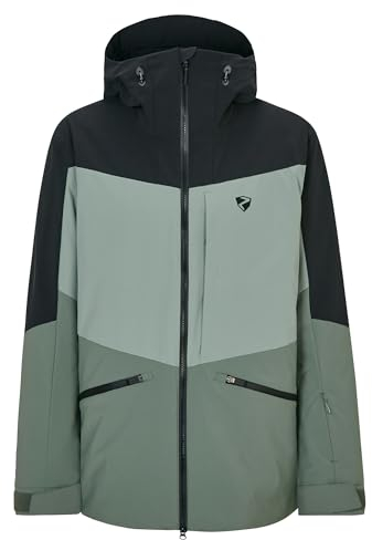 Ziener Herren TRIGLAV Ski-Jacke/Freeride | PFC frei, Wolle, wattiert, green mud, 50