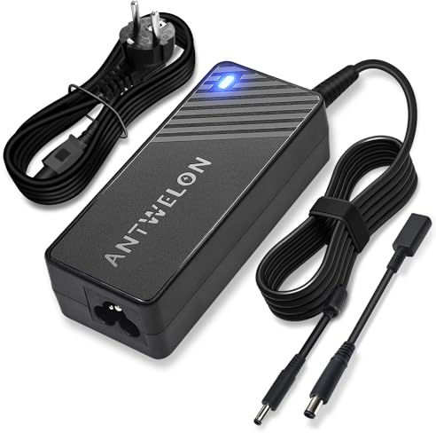 ANTWELON 65W 45W Caricabatterie Alimentatore per DELL Inspiron 11-3000 15-3000 17-3000 15-5000 17-5000 13-7000 15-7000 17-7000 XPS 13 Series 5559 5558 5755 5758 9350 19,5V 3,34A AC Adapter 4,5 * 3,0mm