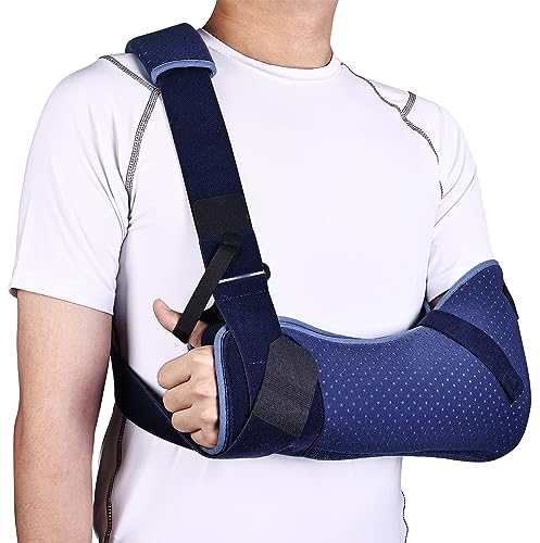 Willcom Harnais de bras lors de blessure à l'épaule, support d'épaule avec sangle de taille pour déchirure de la coiffe des rotateurs, main, poignet, coude(version confort, gauche, M, 73-104cm)