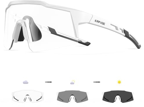KAPVOE Selbsttönend Photochromatische Kinder Sonnenbrille Jugend Fahrradbrille UV400 Schutz Leicht TR90 Rahmen Baseball Sonnenbrille für Jungen Mädchen Radfahren Sport 04