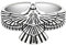 IMINI Adlerring, Vintage-Stil, Statement-Form, Feder, Falke, Falke, verstellbare offene Ringe, cooler Vogel, Hip-Hop, fliegender Adler, Knöchel, Mittelfinger-Schmuck, trendiger nordischer