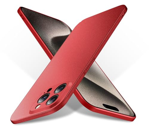 Bastmei for iPhone 15 Pro Max Case 6.7,Extremely Light Ultra-Light Super Slim Camera Protection Hard PC Cover Case for iPhone 15 Pro Max (Gravel Red)
