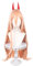 Anime Cosplay Wig Power with Horns Long Orange Pink Halloween Costume Cosplay Wig,For Christmas Carnival Party