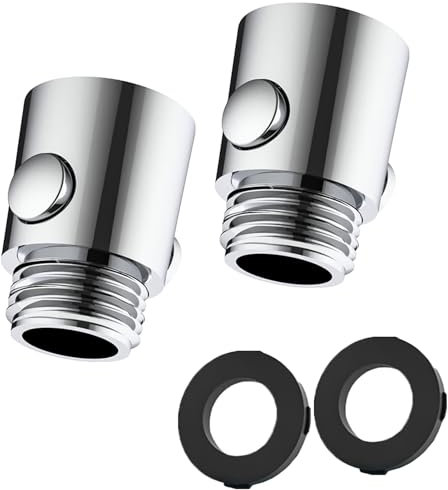 Recitem Shower Head Shut-Off Valve Angle Valve Water Stopper Shower Valve Shower Stop Brass Water Distributor Shut-Off Valve Replacement Part G 1/2 Polished Chrome, Shower Hose Water Saving Valve