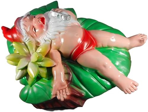 Gartenzwerg auf Schwimmblatt 33 x 26 cm Zwerg Germany Garten bruchfest PVC Deko GGZ 153
