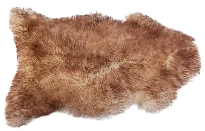 KABAJA Lammfell Echt - Teppich Flauschig - Natürliche Schaffell Mufflon 90-100 cm - Deko Wohnzimmer Fell Decken - Weich Schaffelldecke - Schlafzimmer Lammfelle - Naturfell