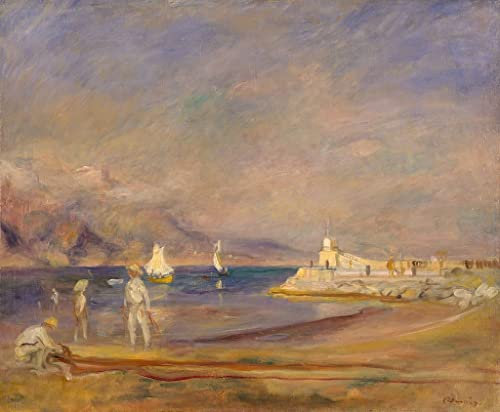 PTLYE Reproduktion Modern Wandbild Poster Wandbilder St. Tropez frankreich von pierre auguste renoir Wand-Kunst Bild für Wohnkultur 60x90cm