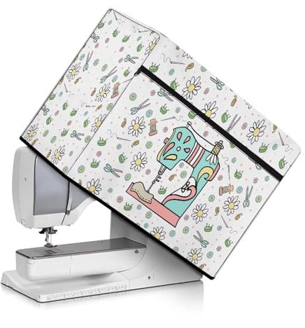 Uorisanigo Staubschutz für Nähmaschine Nähmaschine Floral Nähmaschine Abdeckung Schutz Staubschutz mit Taschen für die meisten Standard-Nähmaschinen Abdeckung Dekor Zubehör