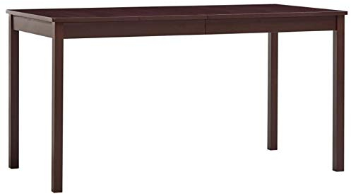 Gecheer Dunkelbrauner Esstisch 140 x 70 x 73 cm, Kiefernholz, für Wohnzimmer und Küche