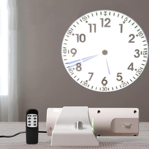 Orologio con proiezione, Orologio con proiettore ruotabile di 180°, Luminosità Regolabile per Schermo e proiezione, Sveglia per Camera da Letto, Passa Facilmente tra quadranti con Numeri Rom