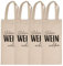 Halbach Flaschentasche Schöne WEINachten Geschenkidee Weihnachten LastMinute Tasche Wein Vino Kleinigkeit Beutel (4 Stück)