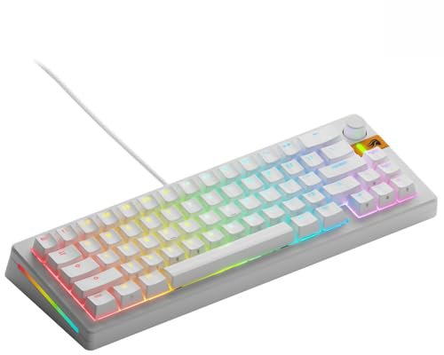 Glorious Gaming - GMMK 3 Rapid Trigger Keyboard, Hall Effect, 8K Polling Rate, MX Mechanical & Magnetic Switches, Hotswappable 65% Keyboard, Modular Gasket System, Doubleshot PBT keycaps (White)