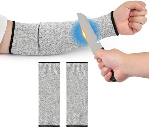 flintronic 2 Stück Armschützer, Schnittfeste Armschützer für Dünne Haut & Blutergüsse Schneiden, Hitzebeständig Armschutz Schützende Ärmel, für Frauen Männer Kochen Gartenarbeit(35CM)
