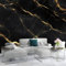 Papier Peint 3D Panoramique Noir Doré Texture Marbre Intissé Murale Tapisserie Noir pour Salon Chambre Restaurant Couloir TV Fond Décor Mural 200x140cm