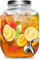 Distributeur de boissons en verre pour réfrigérateur – 3,8 L d'eau, de détergent à lessive, de jus ou de boissons pour fêtes avec robinet – Vaisselle pour barbecue, pique-nique, fête à la piscine et