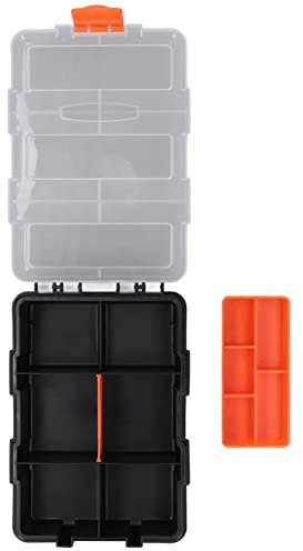 Qukaim Caja de almacenamiento de piezas, caja de almacenamiento de rejilla, organizador de herramientas de PVC para accesorios de hardware, diseño de múltiples compartimentos, ligera, 30 x 20 x 10 cm