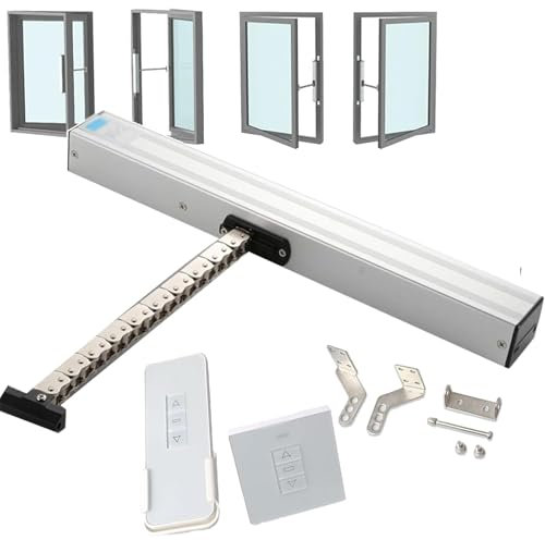 Mixtric Automatische Fensteröffner Mit Kettenantrieb, 24V-Elektro-Fensteröffner-Antrieb, Für Flügelfenster, Oberlichter, Dachfenster,Silber,300mm