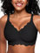 Vertvie Seamless Scalloped Bras for Women No Underwire Wireless Push Up Bra Soft Support Full Coverage Comfort Everyday Bra (Black,M)
