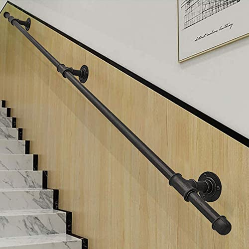 Kit de rampe d'escalier pour montage mural - Rampe d'escalier extérieure avec raccords - Câble direct à la cage d'escalier - 2 m de long