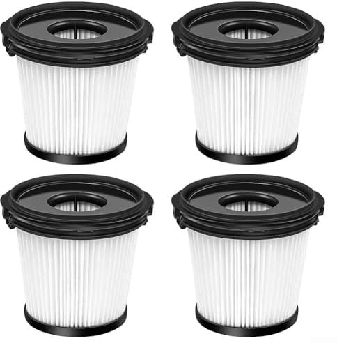 Ersatzfilter für Shark Detect Pro IW3611DE / IW3611EU / IW1611DE / IW1611EU / BU1120EU kabellosen Staubsauger, verbessert die Saugkraft, Schwarz + Weiß, 4er-Pack