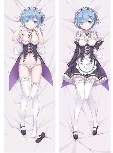 SFHCOISM Dakimakura Body Pillow Anime Kissenbezug Kissenhülle Re Zero Rem A02, Pillowcase Doppelseitige Seitenschläf Umarmungskissen Bezug Dekorative Zierkissenbezug,50x150 cm(19.6x59 Zoll)-2WT