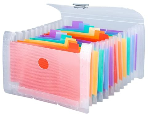 13-Pocket A6 Flashcard Organizer with Colorful Dividers – Expandable Index Card Holder for Study Notes, Business Cards & Recipes – Portable, Durable & Waterproof Storage Case