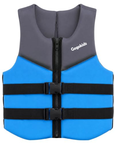 Gogokids Junior Schwimmweste 30-50kg, Verstellbare Schwimmhilfen Jacke für Teens & Jugendliche, Neopren Schwimmweste mit Auftrieb Leichte Weste für Kajak, Paddelboard & Schwimmbad, 6-11 Jahre