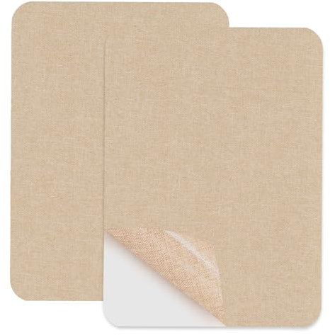 Self-Adhesive Repair Patches,2PCS 8x11 inch Linen Repair Tape for Couches,Vinyl Fabric Linen Repair Kit for Furniture,Drivers Car Seats,Sofa, Couches, Handbags,Jackets(Beige)