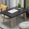 Kedia Table basse scandinave, table d'appoint pour salon, table basse moderne avec pieds en bois massif (60 x 40 x 40 cm, noir)