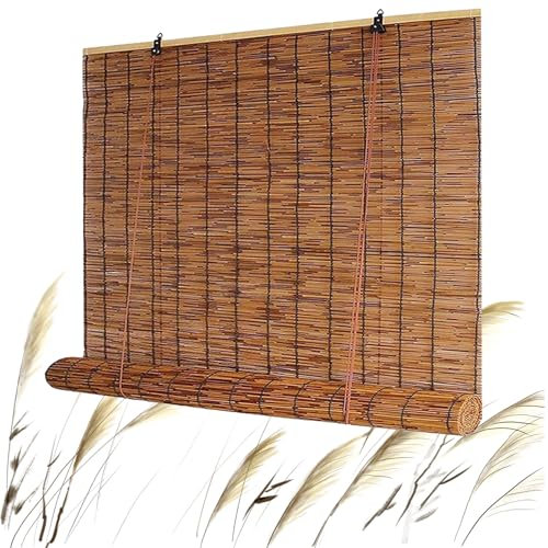 Tende A Rullo In Bambù Da Esterno, Tenda Bamboo, Protezione Solare E Della Privacy Per Porte E Finestre, Tenda Bambu 70% Oscuramento Cortina Di Bambù, Larghezza 50-150 CM(60Wx72H(150cmx180cm))
