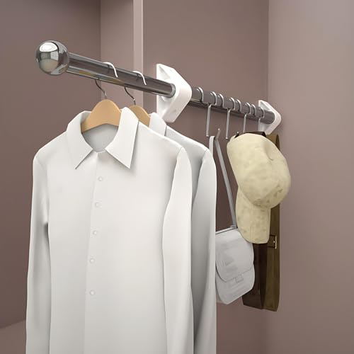 Valet Rod for Closet – Heavy-Duty Extendable Clothing Rail, Adjustable Pull-Out Wardrobe Organizer, Easy Installation for Bedroom, Laundry Room & Walk-In Closets (13-22 Adjustable)