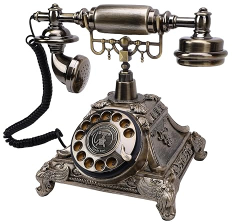 Denash Retro -Audio -Telefon, Vintage -Gästebuchtelefon mit 32G, Hinterlassen Sie Personalisierte Nachrichten für die Hochzeit, Party (Antike Messingfarbe)
