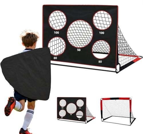 Bnlei Porta da Calcio da Giardino Bambini 2 in 1, Porte da Calcio per Giardino Incluse in una Pratica Borsa per il Trasporto, Regali Adatti a Bambini e Bambine, 120 x 90 x 90cm