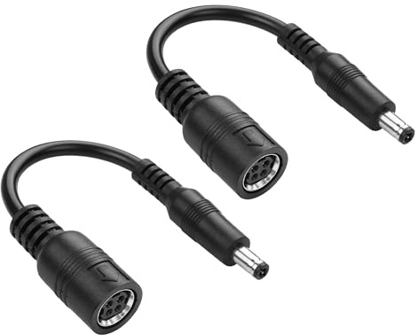 PNGKNYOCN Cavo di alimentazione corto da 4 pin DIN femmina a DC 5,5 x 2,5 mm maschio 18AWG per caricabatterie e adattatori per sistemi di telecamere CCTV （2pack）