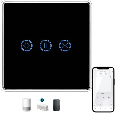 Interrupteur volet roulant connecté, intelligent Interrupteur connecté volet roulant, minuterie Wi-Fi commande pour volet roulant avec commande vocale, compatible avec Alexa/Google Home