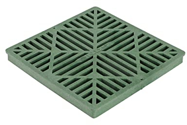 NDS 1212 Grille de vidange carrée pour lavabo de 30,5 cm, Design Standard, Compatible avec bonde de lavabo de 30,5 cm, rehausseurs et Adaptateur Profil Bas, 30,5 cm, Plastique, Vert