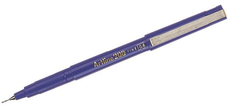 Artline 200 Fineliner mit Tinte auf Wasserbasis 0,4 mm Schreibspitze 0,4 mm Strichbreite 12er Pack blau
