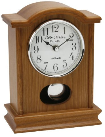 The Emporium Clocks Kaminuhr aus Eichenholz, gewölbte Oberseite mit Pendel