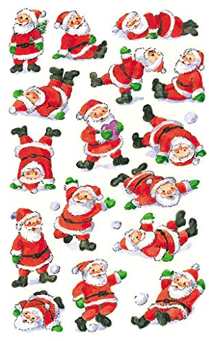 bsb Sticker Weihnachten mit Motiv - Weihnachts-Aufkleber in 7,8 x 12,5 cm - kleine Aufkleber - selbstklebende Nikolaus & Weihnachtsmann Sticker - Geschenk-Aufkleber