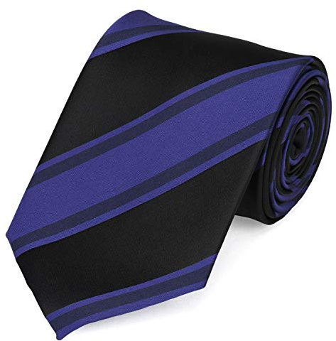 Fabio Farini - einzigartige 8 cm Krawatte in schwarz mit lila Streifen, Buisness, Anzug-Krawatte