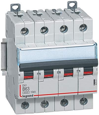 Disjoncteur DX³6000-4P 400V~ 63A - courbe B - 4 modules