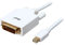 Mini DisplayPort to DVI Cable, White, 6 Feet Mini DP to DVI Cable with Gold Plated Connector, Mini DisplayPort Male (Thunderbolt supported), DVI Male