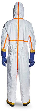 DuPont Tyvek 800J | Vêtement de protection chimique à capuche Catégorie III Type 3-B, 4-B, 5-B et 6-B | Blanc | Robuste et léger | Taille S