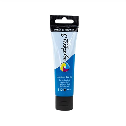 Daler-Rowney System3 Acrylic Paint, Plastic Tube, 2oz - 59 ml, Coeruleum Blue Hue